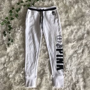 VICTORIAS SECRET PINK WHITE JOGGERS